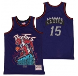 Men's Toronto Raptors #15 Vince Carter Purple Hardwood Classics Skull Edition Jersey