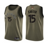 Men's Toronto Raptors #15 Vince Carter Swingman Green Salute to Service 2019 Basketball Finals Bound Jersey