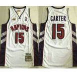 Men's Toronto Raptors #15 Vince Carter White 2000 Hardwood Classics Soul AU Throwback Jersey
