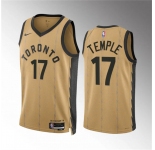 Men's Toronto Raptors #17 Garrett Temple Gold 2023-24 City Edition Stitched Basketball Jersey