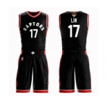 Men's Toronto Raptors #17 Jeremy Lin Authentic Black 2019 Basketball Finals Bound Suit Jersey Statement Edition