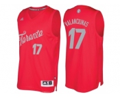 Men's Toronto Raptors #17 Jonas Valanciunas Red 2016 Christmas Day NBA Swingman Jersey