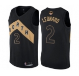 Men's Toronto Raptors #2 Kawhi Leonard Authentic Black 2019 Basketball Finals Bound Jersey - City Edition