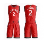 Men's Toronto Raptors #2 Kawhi Leonard Authentic Red 2019 Basketball Finals Bound Suit Jersey - Icon Edition