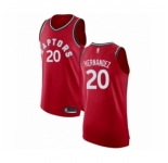 Men's Toronto Raptors #20 Dewan Hernandez Authentic Red Basketball Jersey - Icon Edition