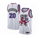 Men's Toronto Raptors #20 Dewan Hernandez Authentic White Hardwood Classics Basketball Jersey