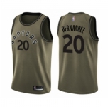 Men's Toronto Raptors #20 Dewan Hernandez Swingman Green Salute to Service Basketball Jersey