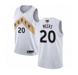 Men's Toronto Raptors #20 Jodie Meeks Swingman White 2019 Basketball Finals Bound Jersey - City Edition
