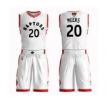 Men's Toronto Raptors #20 Jodie Meeks Swingman White 2019 Basketball Finals Bound Suit Jersey - Association Edition