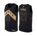 Men's Toronto Raptors #21 Matt Thomas Authentic Black Basketball Jersey - City Edition