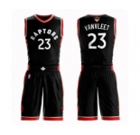 Men's Toronto Raptors #23 Fred VanVleet Authentic Black 2019 Basketball Finals Bound Suit Jersey Statement Edition