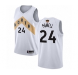 Men's Toronto Raptors #24 Norman Powell Authentic White 2019 Basketball Finals Bound Jersey - City Edition