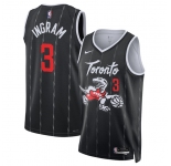 Men's Toronto Raptors #3 Brandon Ingram Black 2025-26 City Edition Stitched Basketball Jersey