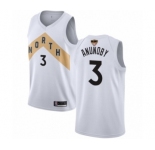 Men's Toronto Raptors #3 OG Anunoby Swingman White 2019 Basketball Finals Bound Jersey - City Edition