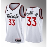 Men's Toronto Raptors #33 Gary Trent Jr. White 2023-24 Association Edition Stitched Basketball Jersey