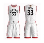 Men's Toronto Raptors #33 Marc Gasol Authentic White 2019 Basketball Finals Bound Suit Jersey - Association Edition