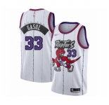 Men's Toronto Raptors #33 Marc Gasol Authentic White Hardwood Classics Basketball Jersey