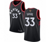 Men's Toronto Raptors #33 Marc Gasol Swingman Black 2019 Basketball Finals Bound Jersey Statement Edition