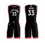 Men's Toronto Raptors #33 Marc Gasol Swingman Black 2019 Basketball Finals Bound Suit Jersey Statement Edition