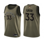 Men's Toronto Raptors #33 Marc Gasol Swingman Green Salute to Service 2019 Basketball Finals Bound Jersey