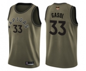 Men's Toronto Raptors #33 Marc Gasol Swingman Green Salute to Service 2019 Basketball Finals Bound Jersey