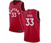 Men's Toronto Raptors #33 Marc Gasol Swingman Red 2019 Basketball Finals Bound Jersey - Icon Edition