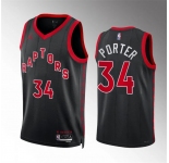 Men's Toronto Raptors #34 Jontay Porter Black Statement Edition Stitched Basketball Jersey