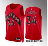 Men's Toronto Raptors #34 Jontay Porter Red Icon Edition Stitched Basketball Jersey
