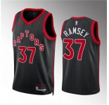 Men's Toronto Raptors #37 Jahmi'us Ramsey Black Statement Edition Stitched Basketball Jersey