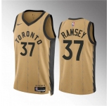 Men's Toronto Raptors #37 Jahmi'us Ramsey Gold 2023-24 City Edition Stitched Basketball Jersey