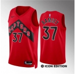 Men's Toronto Raptors #37 Jahmi'us Ramsey Red Icon Edition Stitched Basketball Jersey