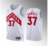 Men's Toronto Raptors #37 Jahmi'us Ramsey White Association Edition Stitched Basketball Jersey
