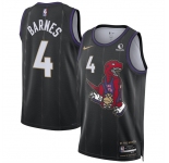 Men's Toronto Raptors #4 Scottie Barnes Black 2024-25 City Edition Stitched Basketball Jersey