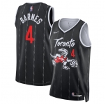 Men's Toronto Raptors #4 Scottie Barnes Black 2025-26 City Edition Stitched Basketball Jersey