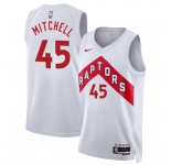 Men's Toronto Raptors #45 Davion Mitchell White Association Edition Stitched Basketball Jersey