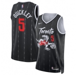 Men's Toronto Raptors #5 Immanuel Quickley Black 2025-26 City Edition Stitched Basketball Jersey