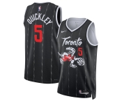 Men's Toronto Raptors #5 Immanuel Quickley Black 2025-26 City Edition Stitched Basketball Jersey