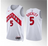 Men's Toronto Raptors #5 Immanuel Quickley White Association Edition Stitched Basketball Jersey