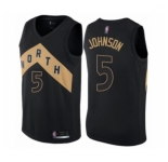 Men's Toronto Raptors #5 Stanley Johnson Authentic Black Basketball Jersey - City Edition