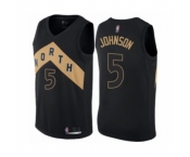 Men's Toronto Raptors #5 Stanley Johnson Authentic Black Basketball Jersey - City Edition