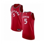 Men's Toronto Raptors #5 Stanley Johnson Authentic Red Basketball Jersey - Icon Edition