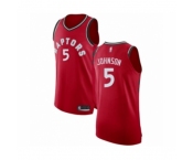 Men's Toronto Raptors #5 Stanley Johnson Authentic Red Basketball Jersey - Icon Edition