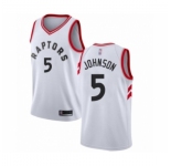 Men's Toronto Raptors #5 Stanley Johnson Authentic White Basketball Jersey - Association Edition