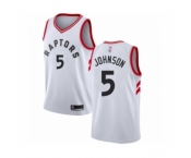 Men's Toronto Raptors #5 Stanley Johnson Authentic White Basketball Jersey - Association Edition