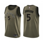 Men's Toronto Raptors #5 Stanley Johnson Swingman Green Salute to Service Basketball Jersey