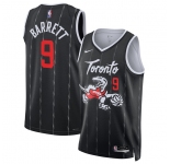 Men's Toronto Raptors #9 RJ Barrett Black 2025-26 City Edition Stitched Basketball Jersey