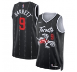Men's Toronto Raptors #9 RJ Barrett Black 2025-26 City Edition Stitched Basketball Jersey
