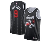 Men's Toronto Raptors #9 RJ Barrett Black 2025-26 City Edition Stitched Basketball Jersey