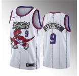 Men's Toronto Raptors #9 RJ Barrett White Classic Edition Stitched Basketball Jersey