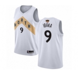Men's Toronto Raptors #9 Serge Ibaka Authentic White 2019 Basketball Finals Bound Jersey - City Edition